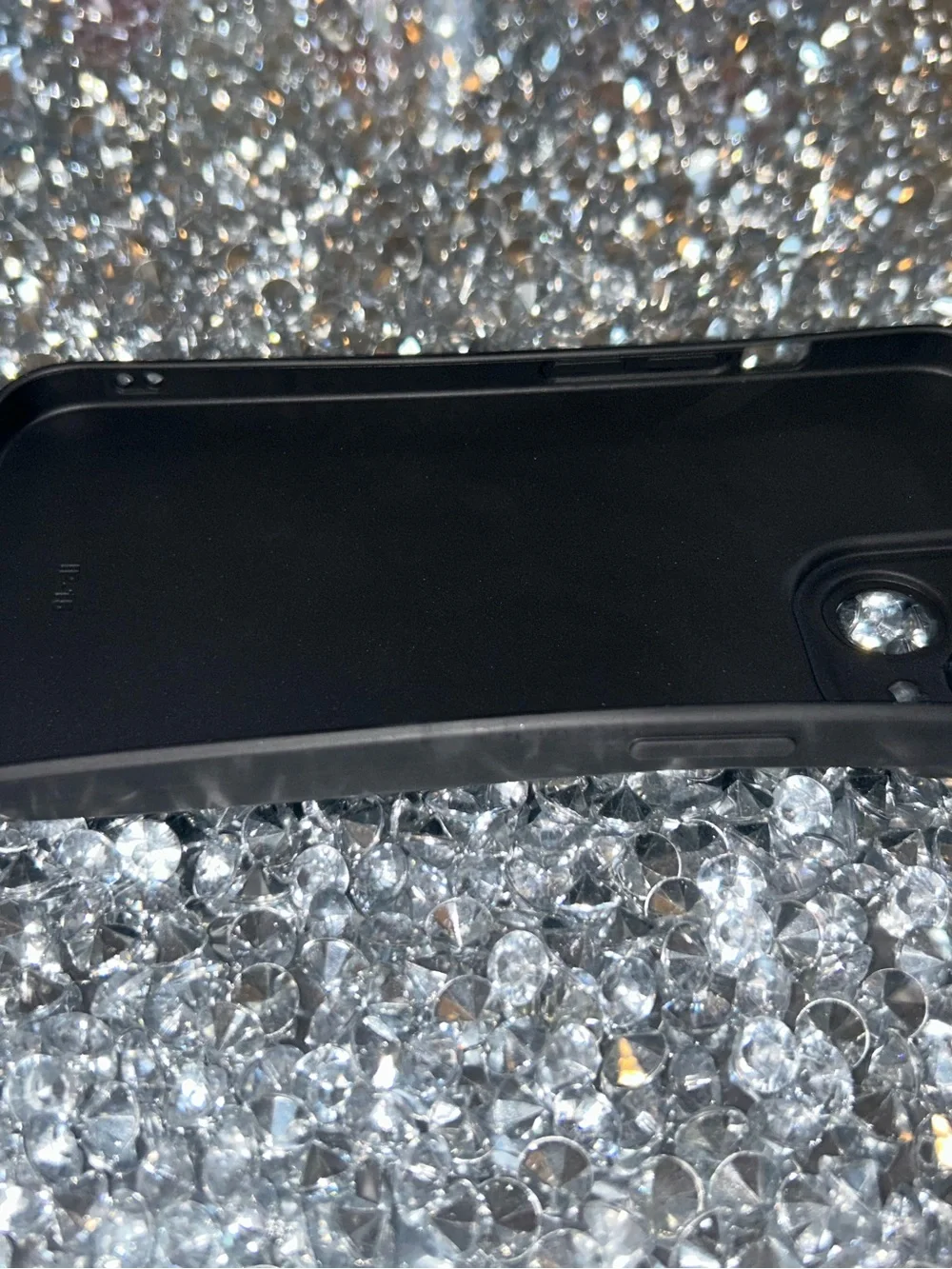Black Phone Case with Purple Spider Logo iPhone 15